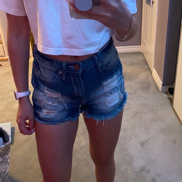 Selling high rise jean shorts. - Picture 2 of 5